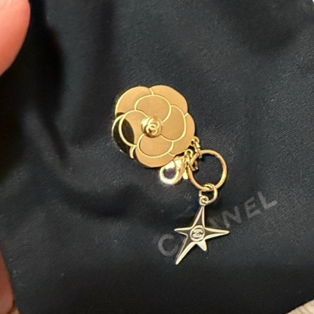 CHANEL Charm gold Camellia silver Star NEW limited edition